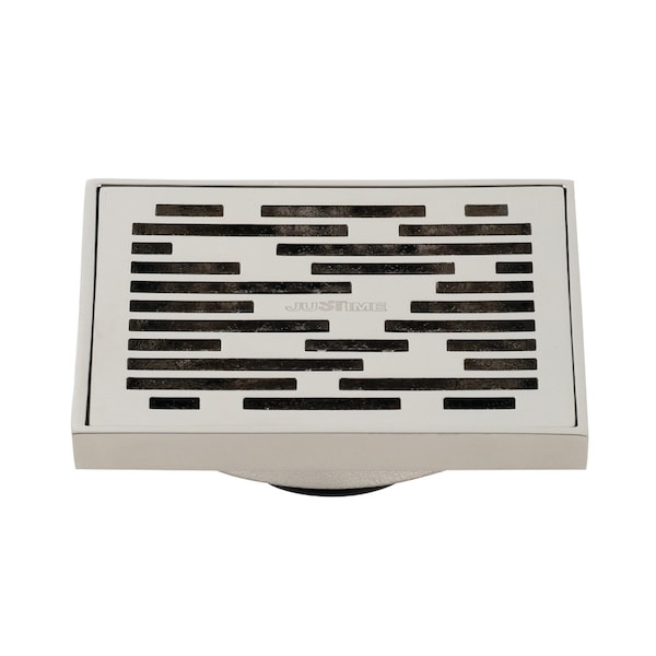 BSF6310PN Watercourse Transit 4" Square Grid Shower Drain, Polished Nkl